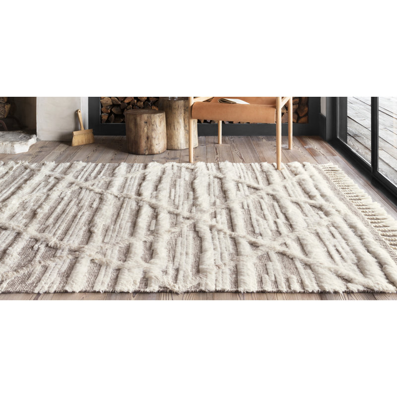 Benjamin Hand Knotted Ivory/Taupe Rug, Rectangle 9'6" x 13'6"