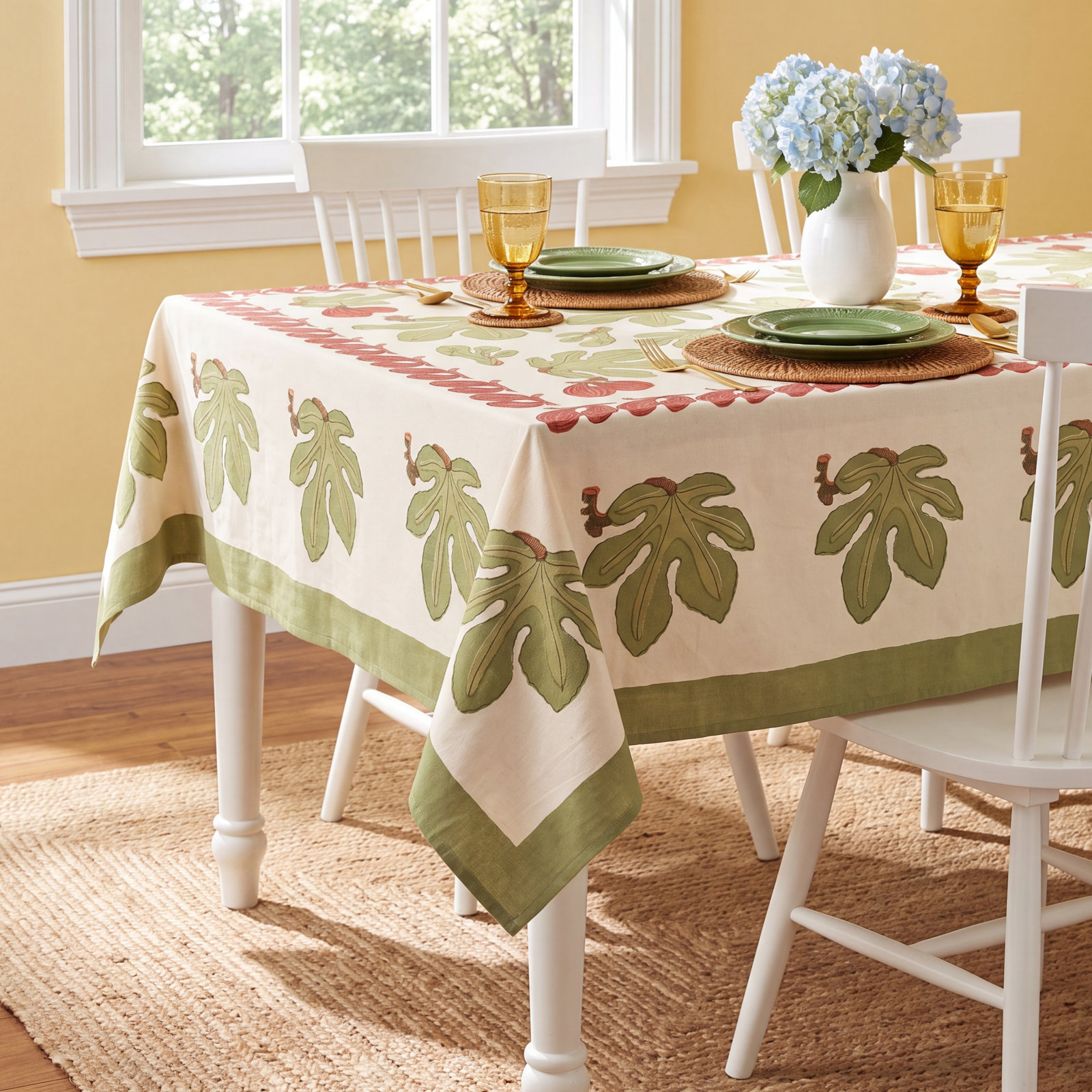 Debarata Floral Tablecloth, 90" x 90"