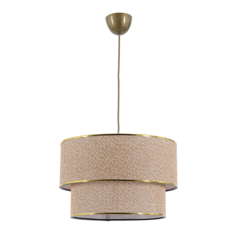 Elegant Ecru & Brown Metal Chandelier, 27.6 x 27.6 x 27.6 inches | Adjustable Height: 27.6 to 27.6 inches | CE Certified, E 27 Socket, Max 40 Watts | Perfect for Dining Room & Living Space, Stylish & Functional Lighting