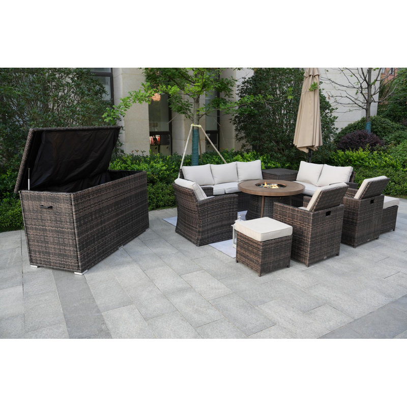 Areefa 10 - Person Patio Conversation Set with Cushions