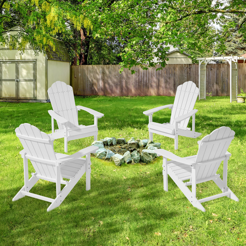 Chaise Adirondack Ionie Hips résistante aux intempéries, Blanc