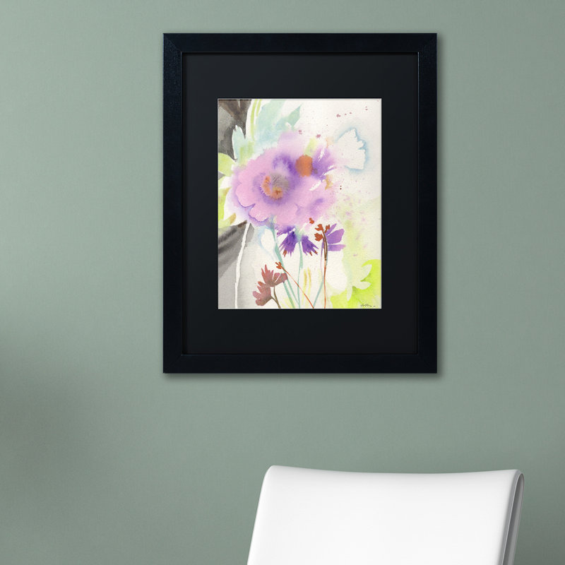 «Mauve Garden Shadows», reproduction encadrée sur toile mate, H 20 po x l 16 po x P 0,5 po, Cadre noir, Noir