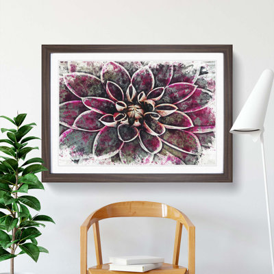 Pink Dahlia Flower in Abstract - Picture Frame Graphic Art Print