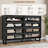 Industrial 8-Drawer Storage Cabinet, 55-Inch Wide Black Horizontal Organizer, Heavy-Duty Freestanding Unit for Living Room, Hallway or Entryway-1702838698
