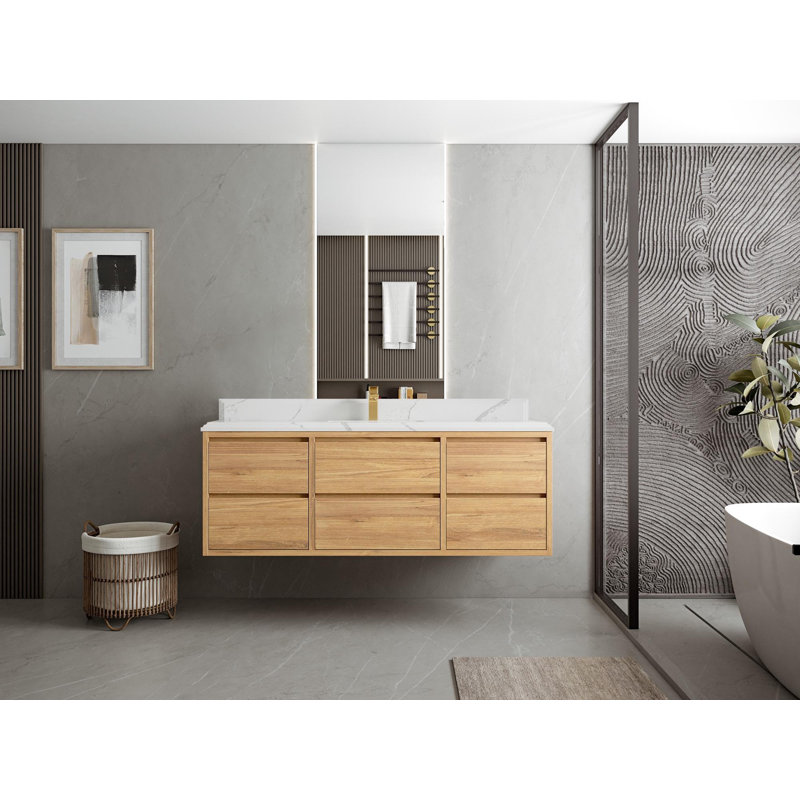 Teck flottant Cadge X P 22 po De meuble-lavabo simple D