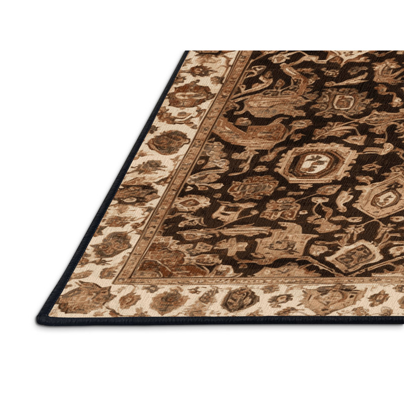 Tapis brun lavable à la machine, Rectangulaire 8 pi x 10 pi
