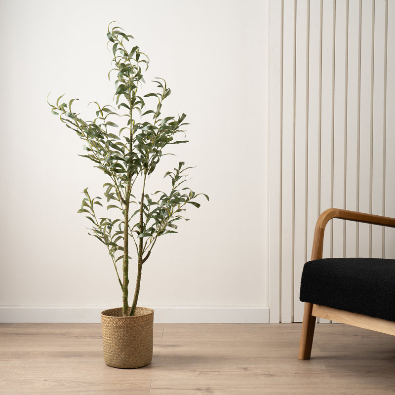 130cm Faux Slim Silhouette Olive Tree