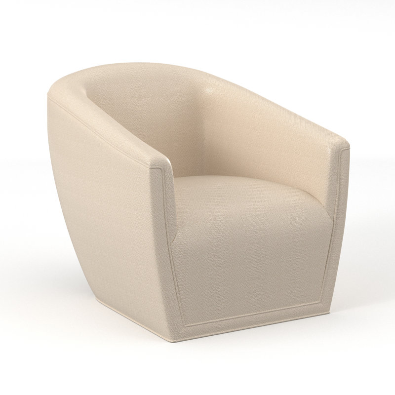 Jasper Swivel Barrel Chair, Filigree Ivory 100% Polyester