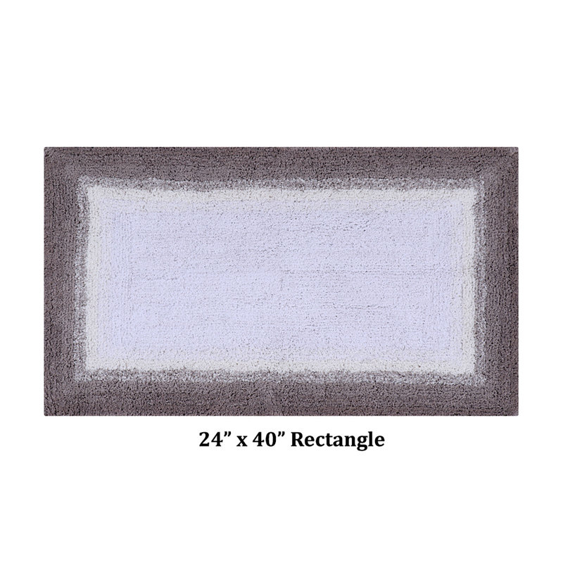 Tapis de bain touffeté 100% coton Orme avec envers antidérapant, lavable à la machine, tapis de bain ultra doux et absorbant pour la douche, la baignoire, le lavabo et le meuble-lavabo, rectangle 24 po x 40 po, beige
