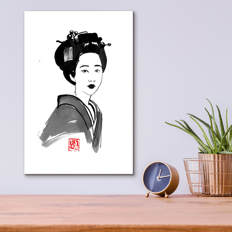 Epic Art «Geisha Starring» par Pechane, acrylique Gla «Geisha Starring» par Pechane, H 16 po x l 12 po x P 0,13 po
