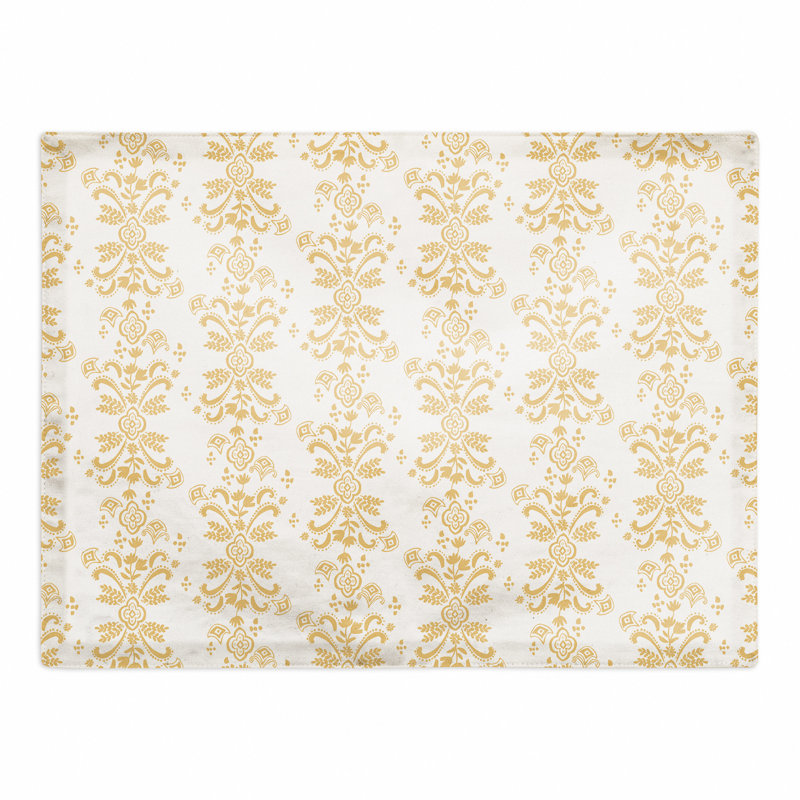 Napperon en coton 14 po Crest, Jaune