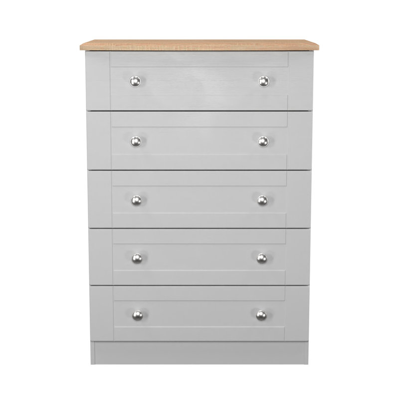 77cm W 5 - Drawer Chest of Drawers, Grey