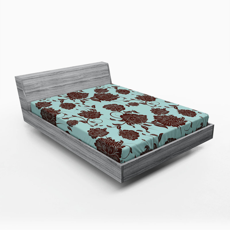 Microfiber Floral Fitted Sheet, Queen Fitted Sheet
