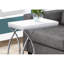 Table d'appoint polyvalente en stratifié blanc et métal avec surface brillante