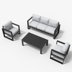 Black Frame/Light Gray Cushion