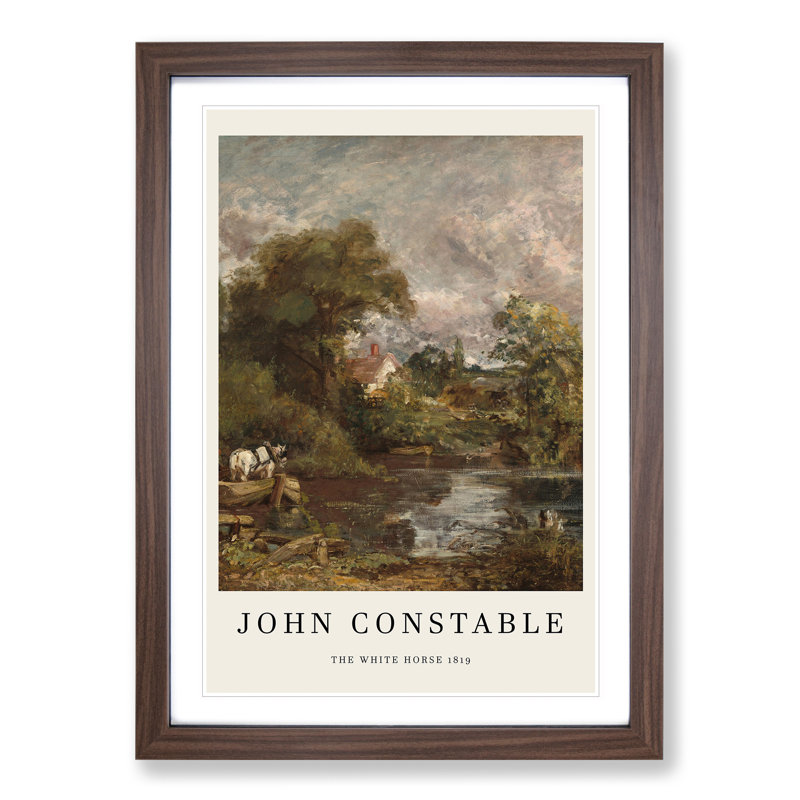 The White Horse by John Constable - Picture Frame Painting, Walnut Framed, 48cm H x 36cm W x 2cm D
