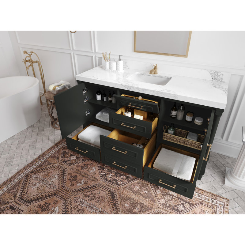 Ensemble de meuble-lavabo simple 60 po Aberdeen, Gris perle