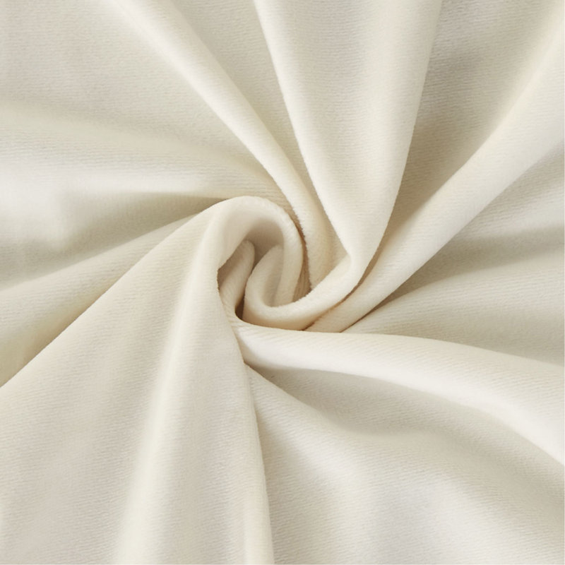 Paire de rideaux obscurcissant avec passe-tringle en polyester et velours (2 pièces), Beige, L 37 po x L 84 po