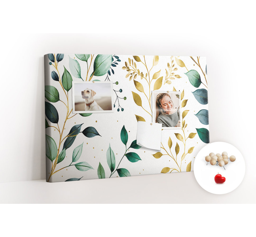 Wall Mounted bulletin board print decorative wall pin board for wall decorative corkboard Floral pattern