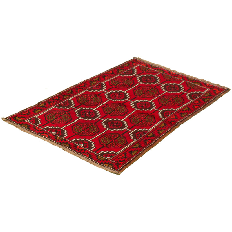 Tapis décoratif en laine noué à la main de conception unique 3 pi 7 po x 5 pi 5 po Bertfriede