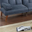 Ensemble de canapé modulaire en polyfibre bleu marine avec pieds en bois massif
