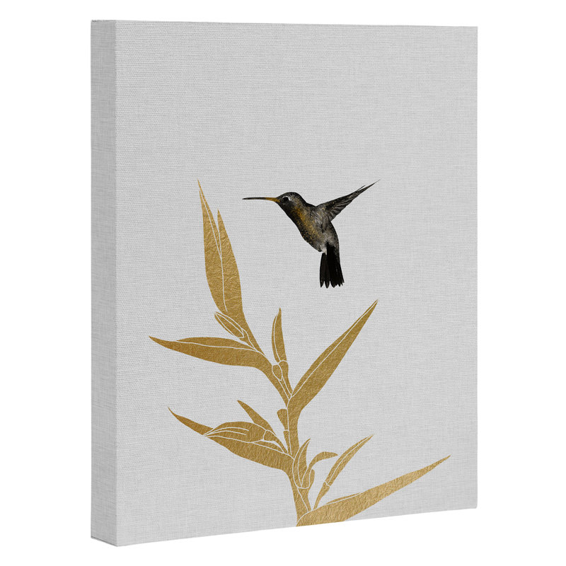 «Hummingbird and Flower II», impression, H 10 po x l 8 po, Toile tendue, Sans cadre
