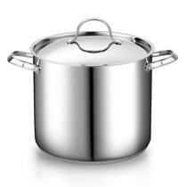 T-fal Simply Cook Stainless Steel Cookware, 6qt Stockpot with Lid, Silver