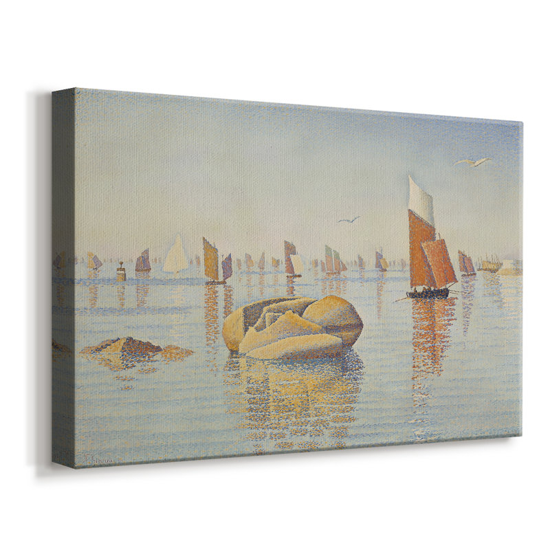 Evening Calm, Concarneau (Opus 220)-Paul Signac-Gallery Wrapped Canvas-1891, 12x18