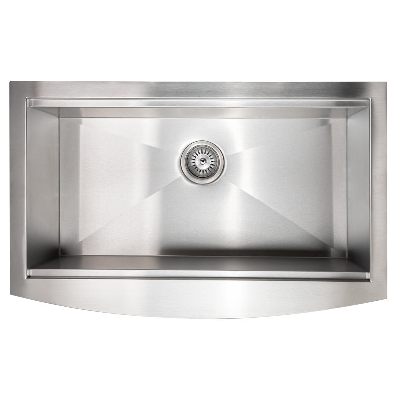 ZLINE 33" Moritz Farmhouse Apron Mount Single Bowl Stainless Steel Kitchen Sink with Bottom Grid and Accessories