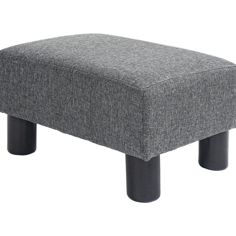 Linen Covered Charcoal Gray Foot Rest, Small For All Interior Designs, Comfortable Rest , Fabric, Seating Option Living Room