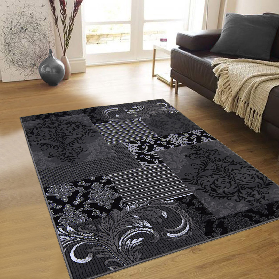 Geometric Gray Area Rug AllStar Rugs Rug 