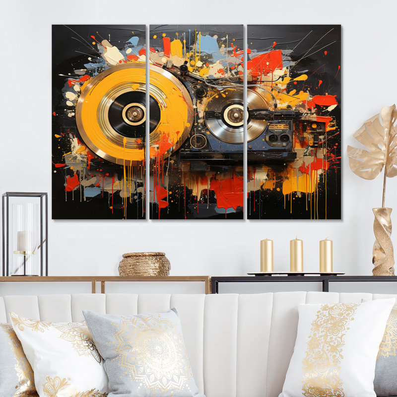 Colorful Colorful Melody IV - Disques vinyle, ensemble de reproductions d'art mural en métal