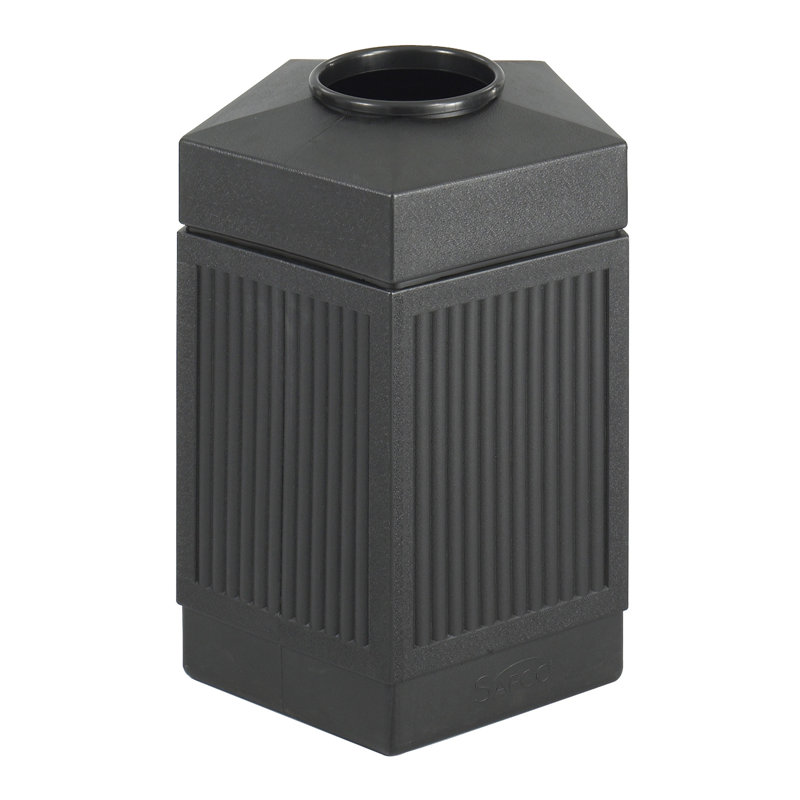 Canmeleon Pentagon Receptacle Plastic Gallon Trash Can, 45, Black