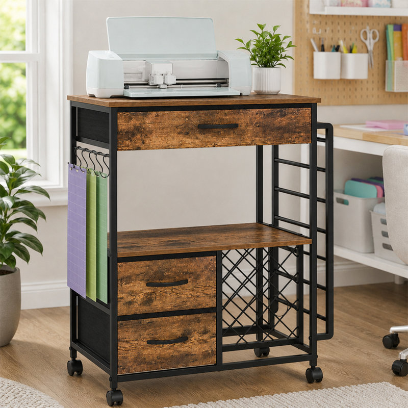 Iron Shelving Unit, Particle Board + Iron, tiger-striped