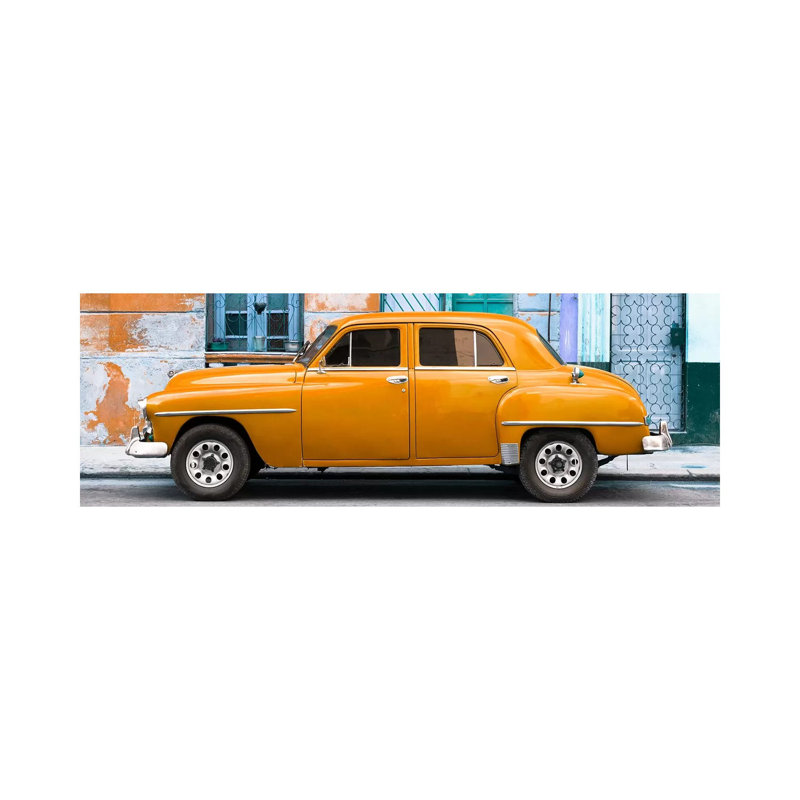 Orange Classic American Car by Philippe Hugonnard - Wrapped Canvas Panoramic Print, 30.48 cm H x 91.44 cm W x 1.91 cm D