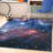  Celestial Space Nebula Modern Abstract Multi Colour Flat-Weave 5'3" x 7'3" Area Rug