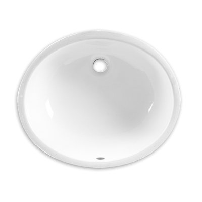Lavabo pour salle de bain ovale encastré en céramique avec trop-plein Ovalyn