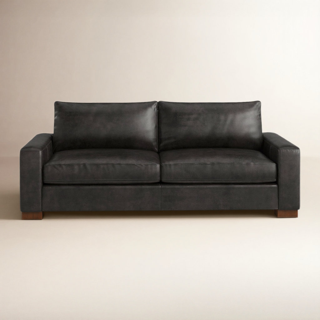 Jonie 91'' Sleeper Sofa, Revelation Steel Top Grain Genuine Leather