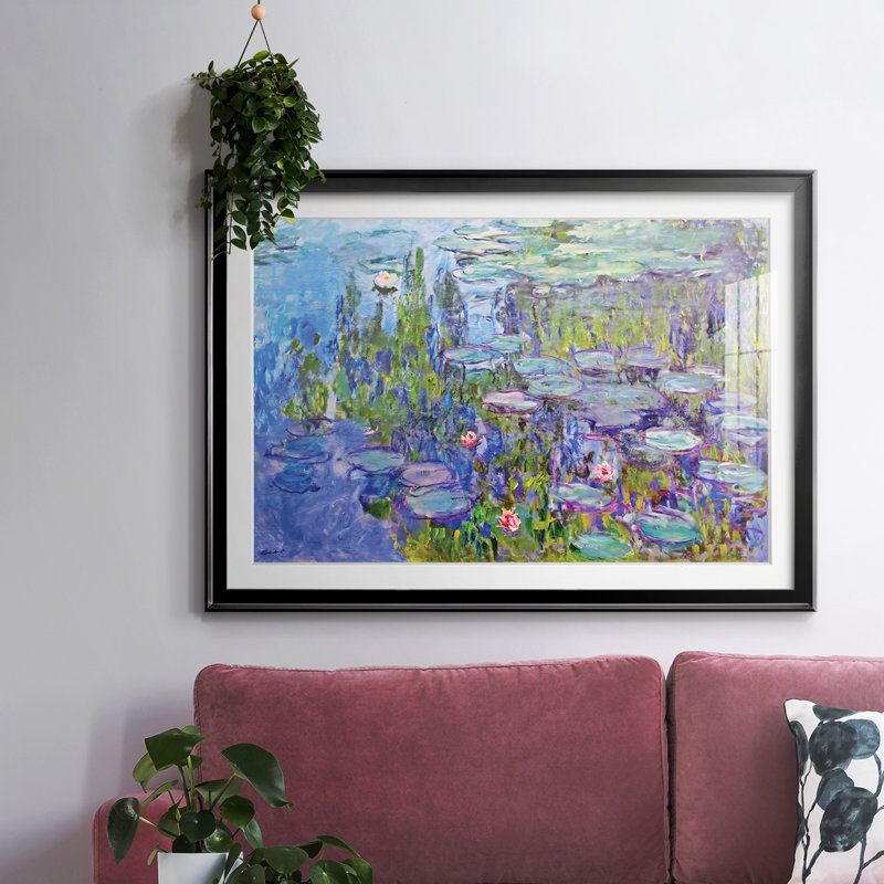 Nymphéas, 1914, impression encadrée sur papier, H 30 po x l 44 po x P 1,5 po, Noir