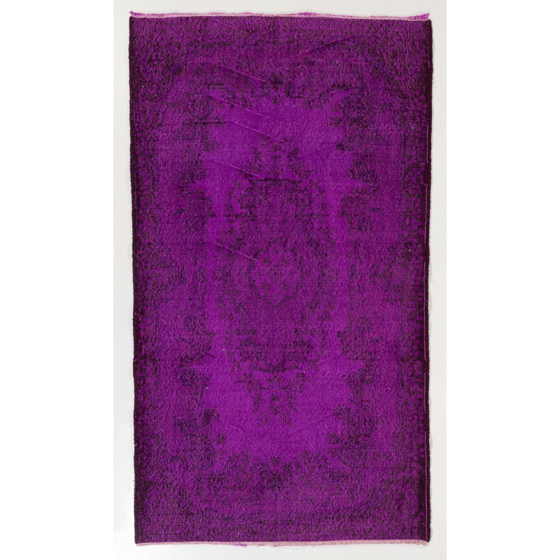Tapis turc moderne fait à la main 4 pi x 7 pi avec motif de médaillon