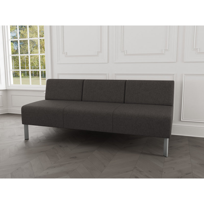 Canapé sans accoudoirs Luxe Lounge, Acier argent, Bleu fumé Archetype