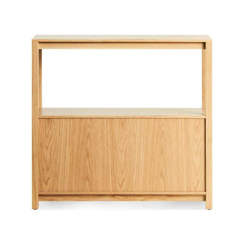 Open Plan Solid Wood Bookcase, White Oak
