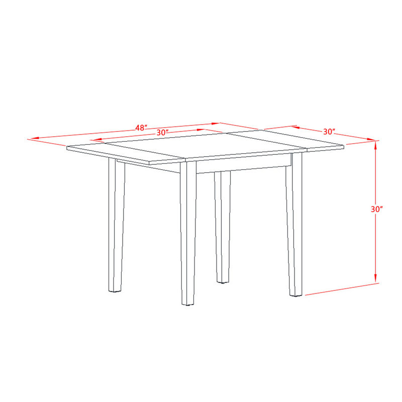 Table de salle à manger Norden, Noir, Cerise
