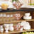 55" Farmhouse Kitchen Island with Storage,  Wooden Stationary Center Island Table with 5 Shelves and Large Worktop for Kitchen