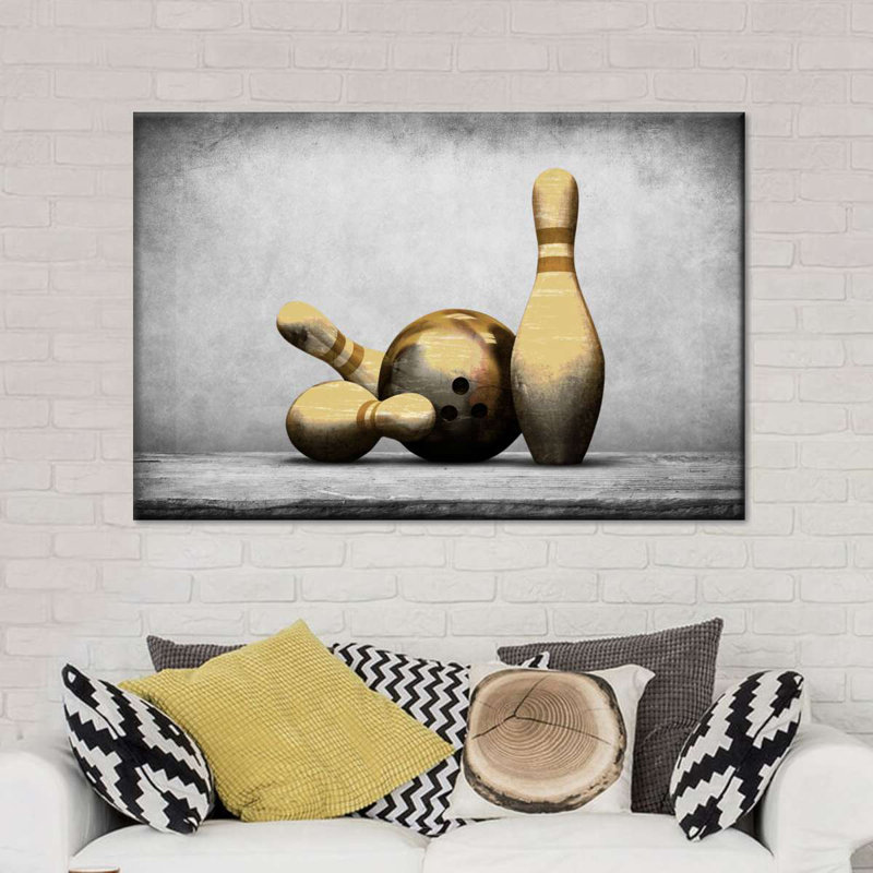 «Bowling texturé», reproduction sur toile, H 8 po x l 12 po x P 1 po