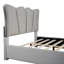 Lit plateforme tapissier en velours gris-878701411