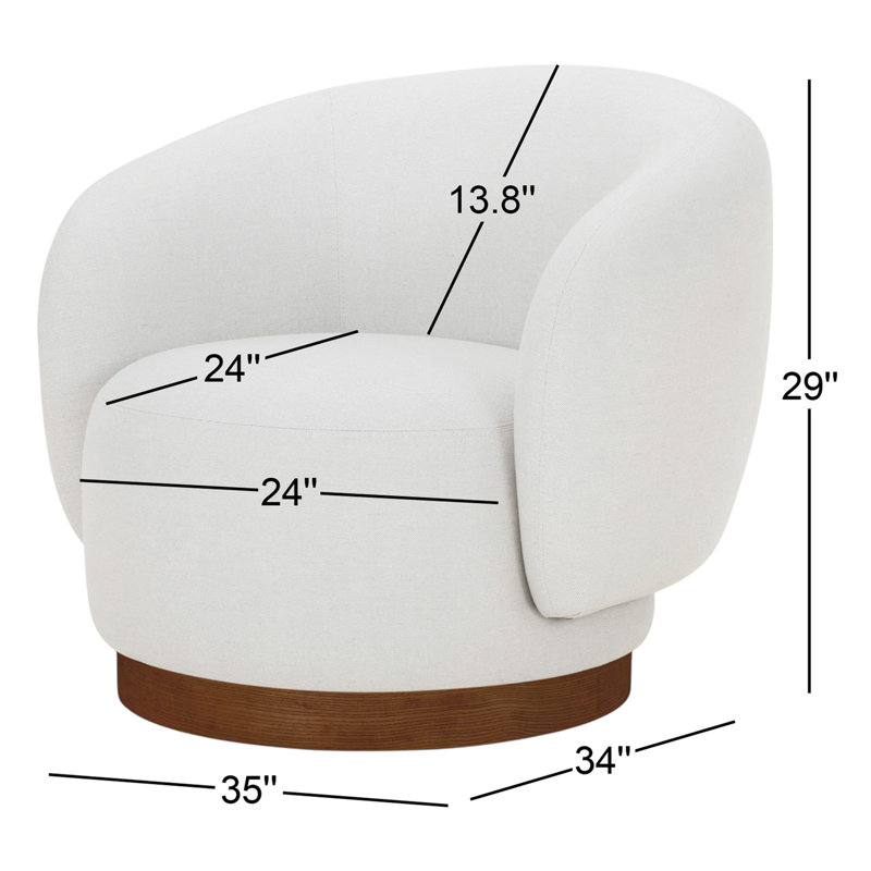 Fauteuil pivotant Elliott, Bois brun foncé