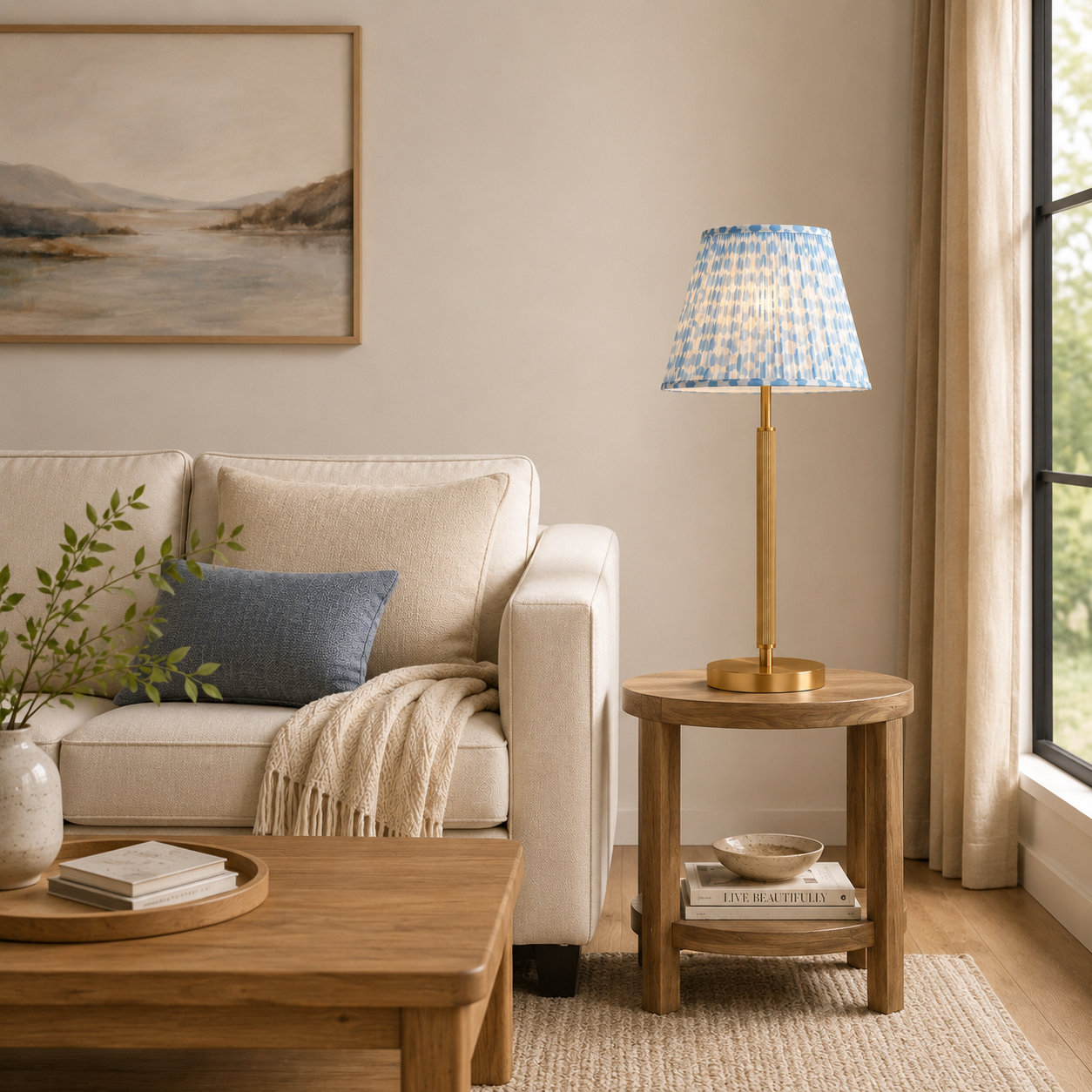 Brissa Dimmable Buffet Table Lamp, Blue