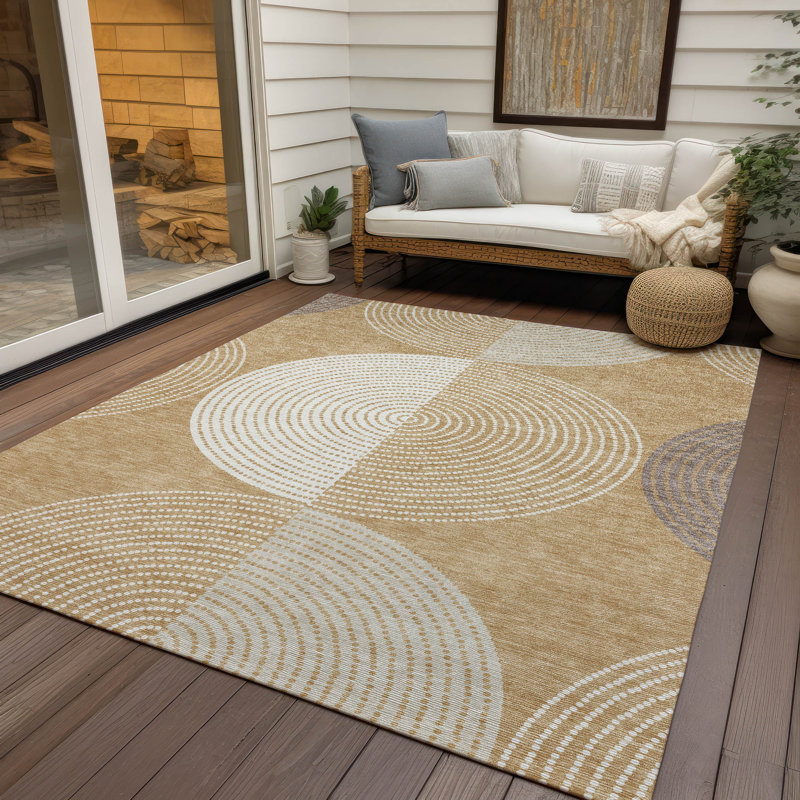 Machine Washable Indoor/Outdoor Jenning ACN2281 Geometric Rug, Rectangle 8' x 10'