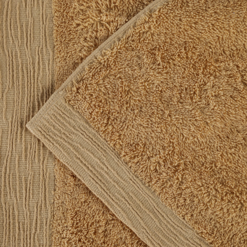 Rayon From Bamboo Cotton Blend Eco-Friendly Hypoallergenic Soft Solid Towel Set, Gold, 9 Piece Towel Set